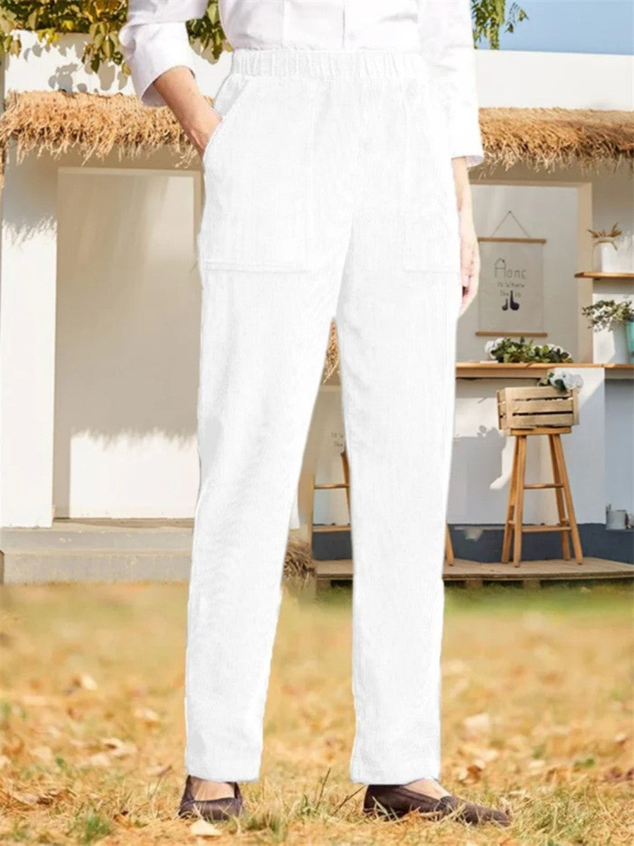 Pantalón casual de pierna recta liso · Uma — foto 6