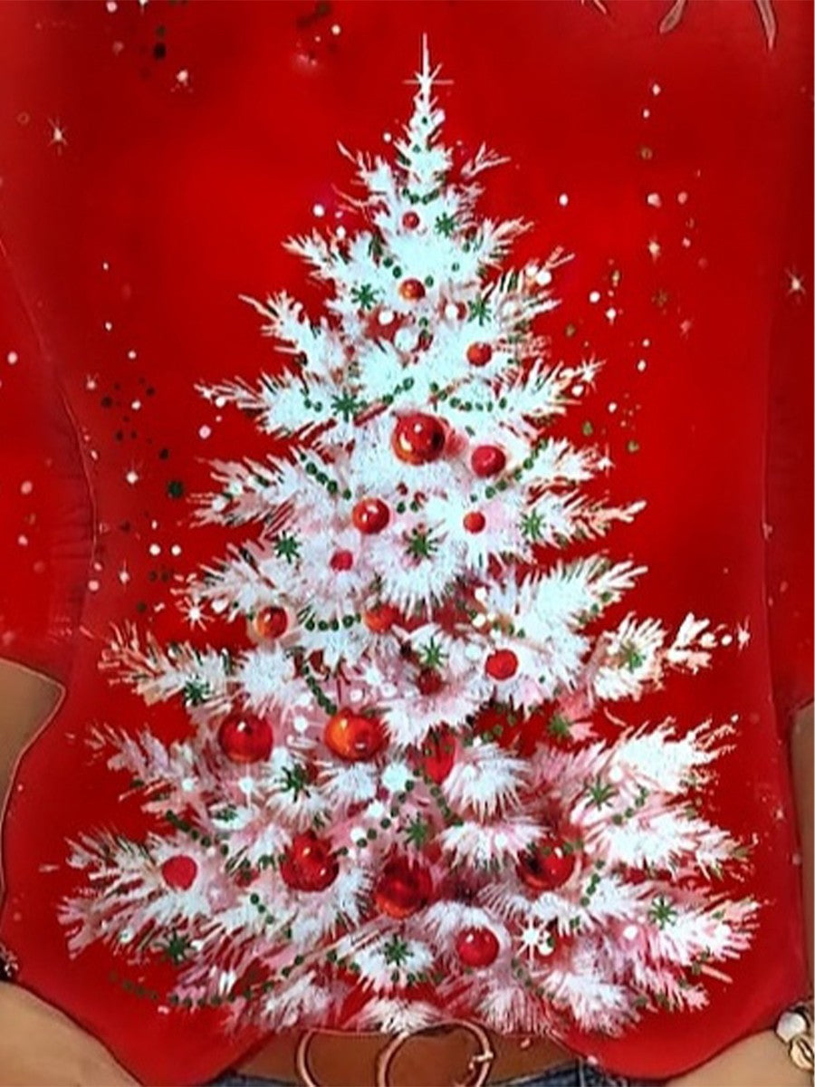 Camisa de fiesta de árboles de Navidad con cuello redondo — foto 2