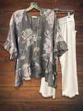 Top babydoll de flores con volantes