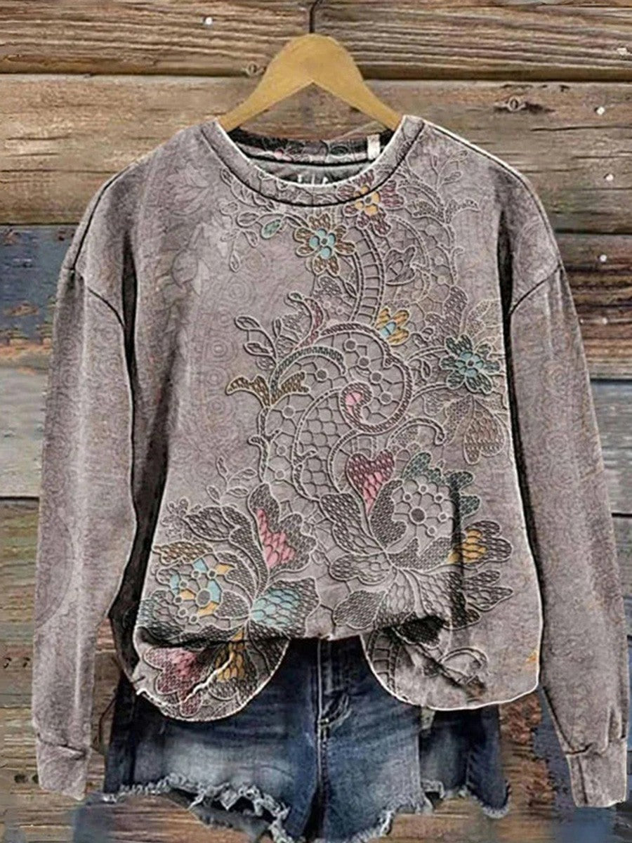 Sudadera vintage de flores