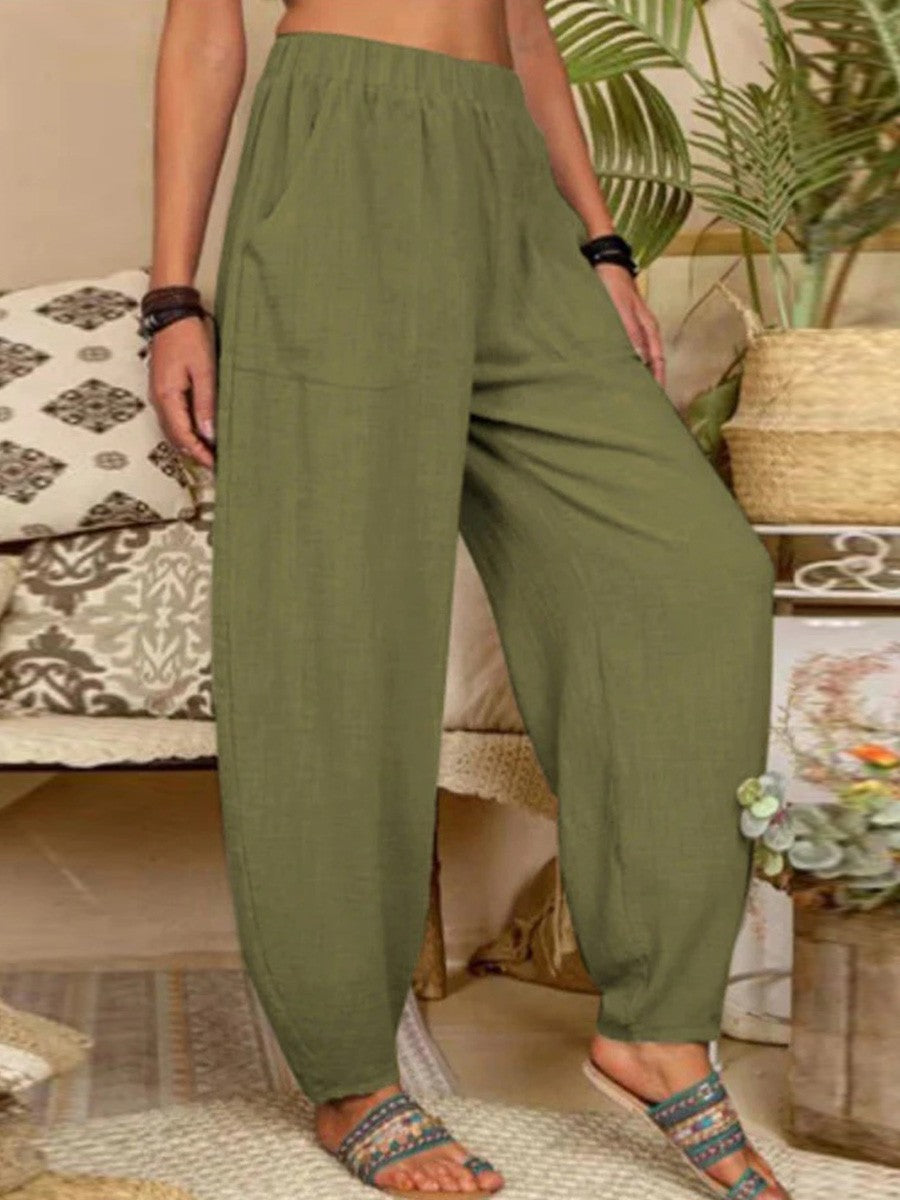Pantalón casual liso de algodón · Sonia — foto 2