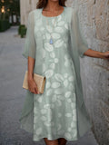 Vestido elegante de dos piezas estampado