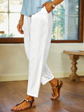 Pantalón casual blanco con bolsillos