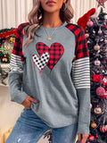 Camisa casual holgada bicolor con cuello redondo