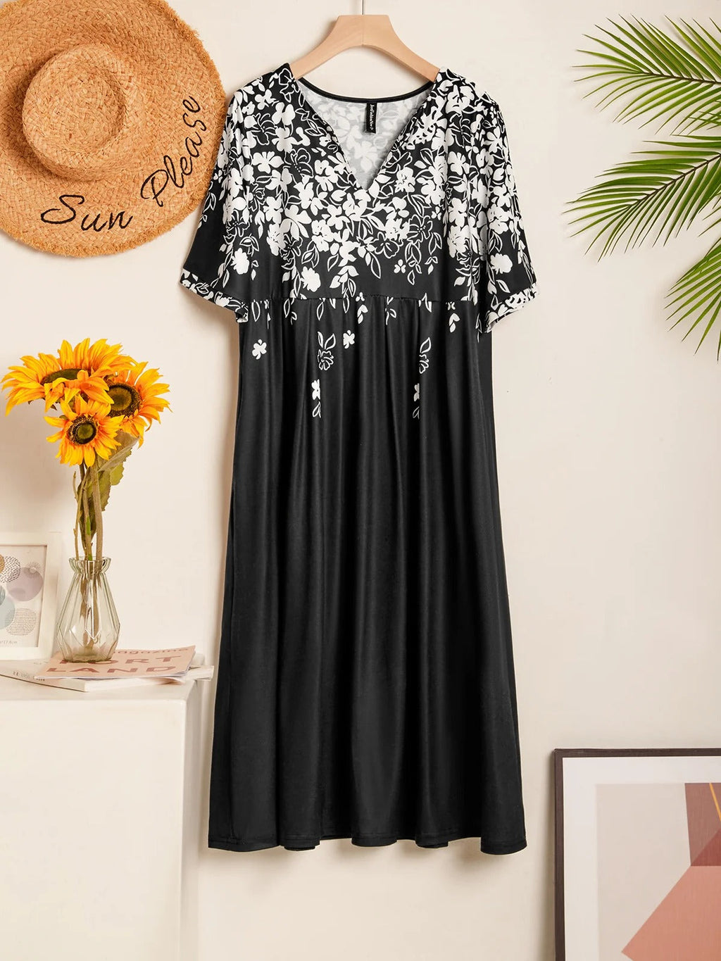 Vestido elegante holgado de flores — foto 5