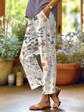 Pantalón casual holgado de flores
