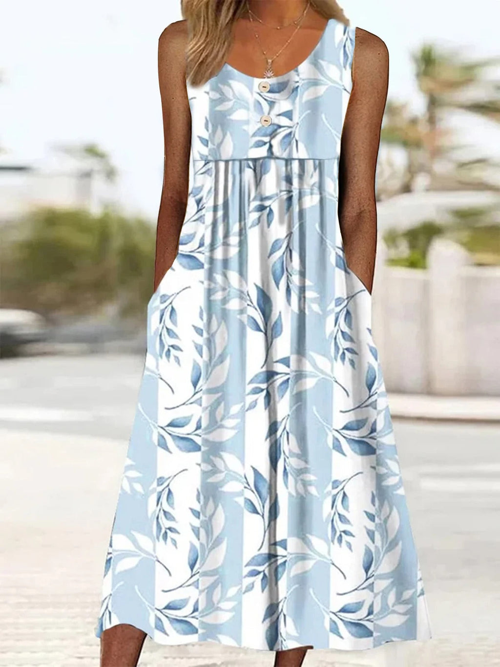 Vestido elegante midi de dos piezas de flores con manga francesa — foto 3