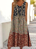 Vestido casual midi holgado de flores