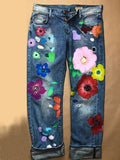 Vaqueros modernos de flores vaqueros