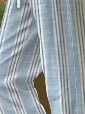 Pantalón casual de rayas de lino — foto 2