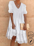 Vestido casual midi liso de algodón