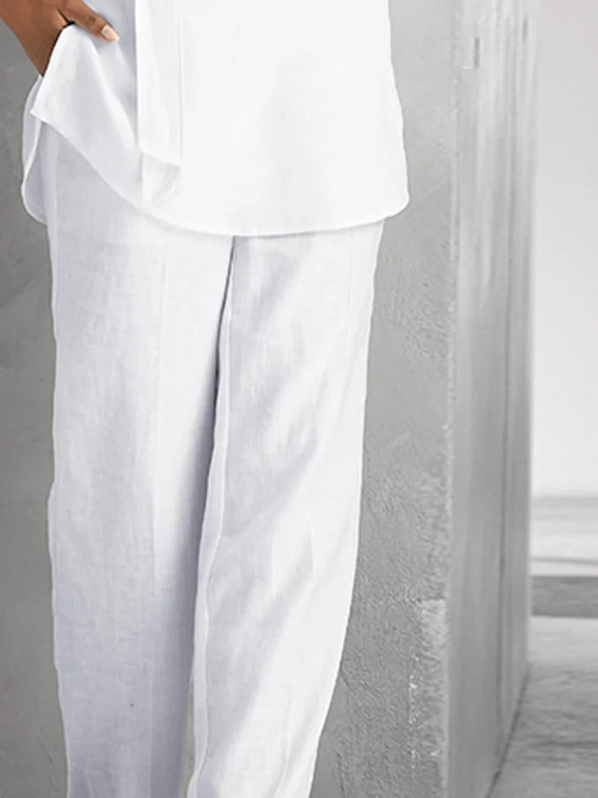 Pantalón casual holgado liso con bolsillos · Kenia — foto 3