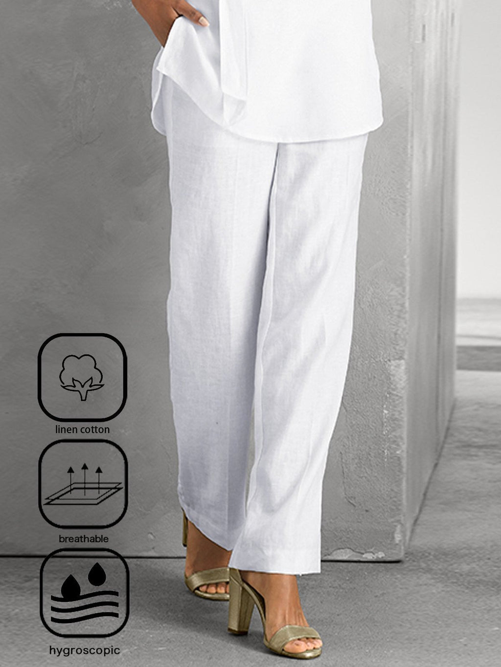 Pantalón casual holgado liso con bolsillos · Kenia