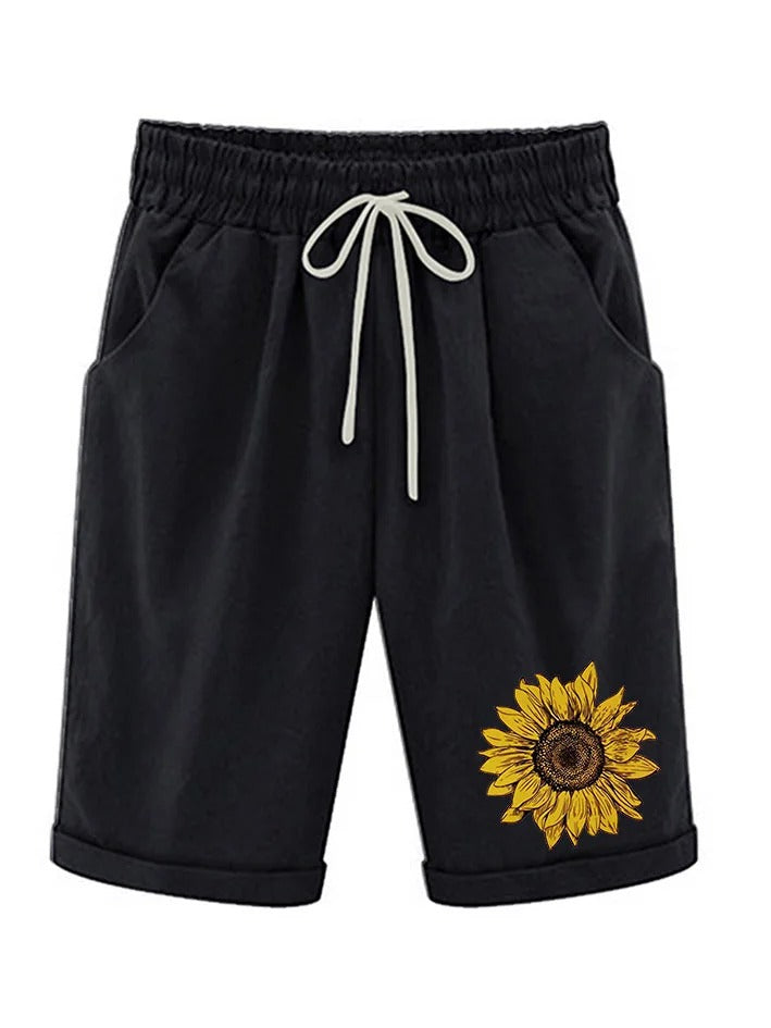 Shorts casual de girasoles con bolsillos — foto 2
