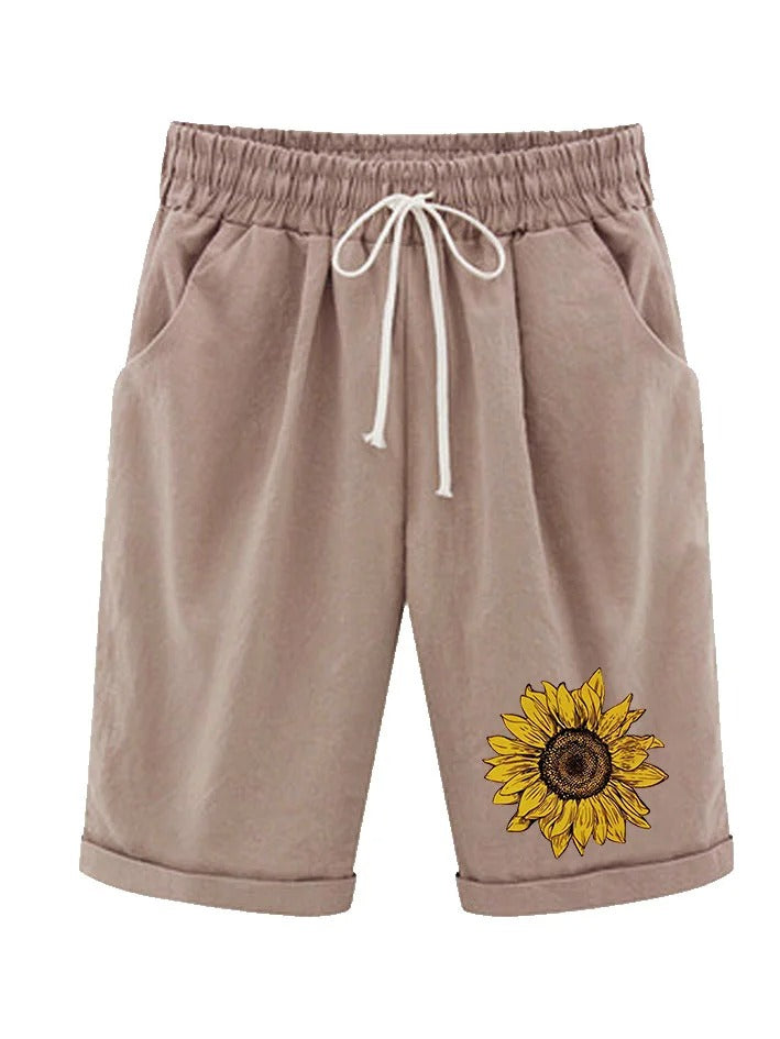 Shorts casual de girasoles con bolsillos — foto 5