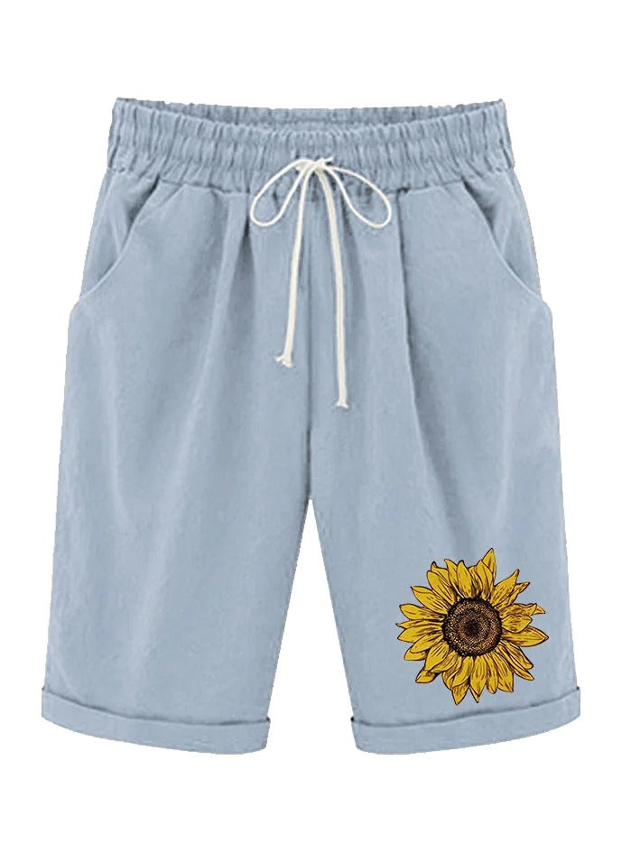 Shorts casual de girasoles con bolsillos — foto 6