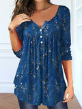 Blusa vintage de flores con escote en pico · Duna