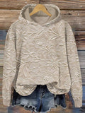 Sudadera con capucha casual de flores de algodón con manga larga