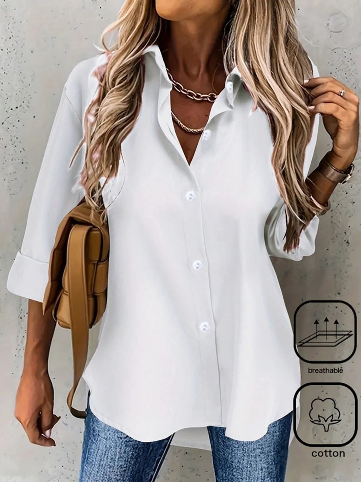 Blusa casual holgada con hebilla