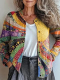 Cárdigan casual estampado de punto