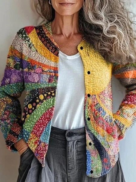 Cárdigan casual estampado de punto