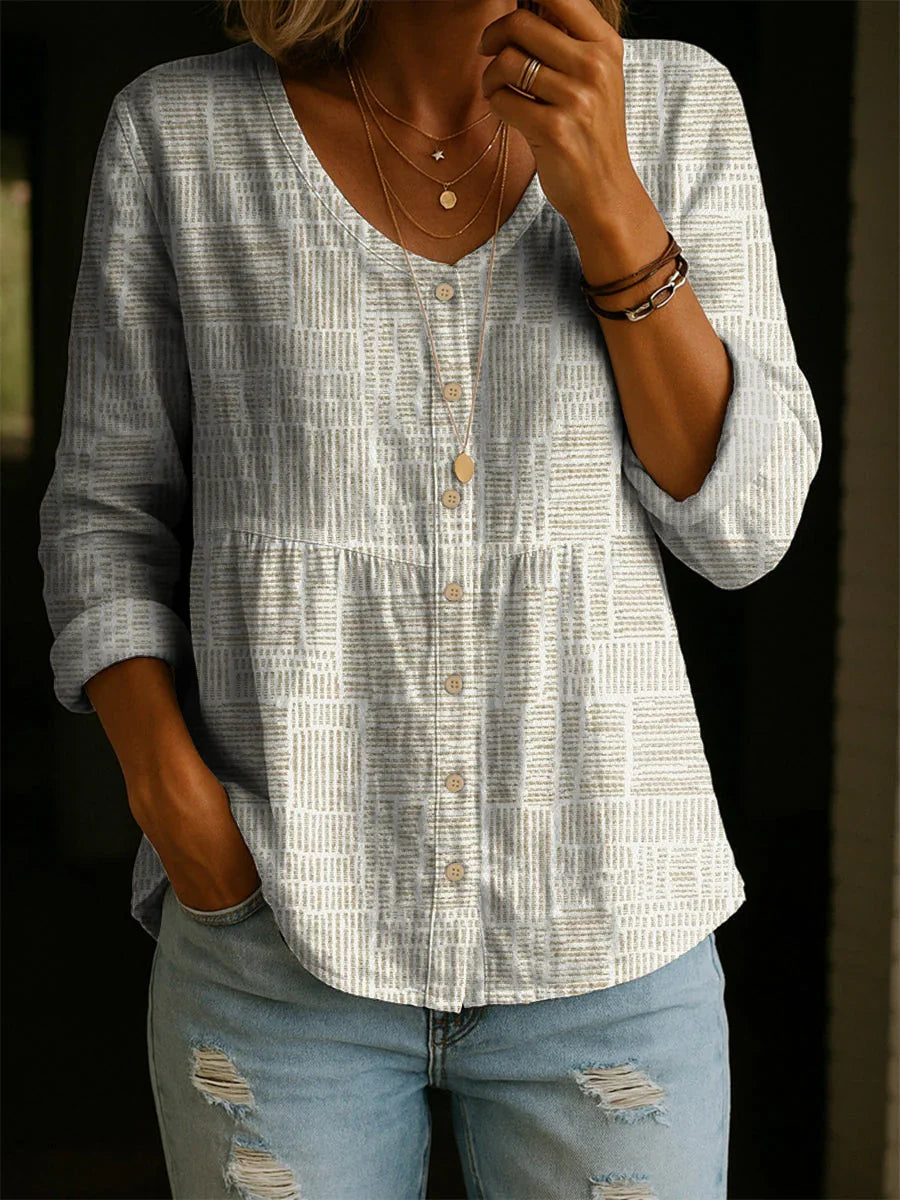 Camisa vintage de flores de algodón