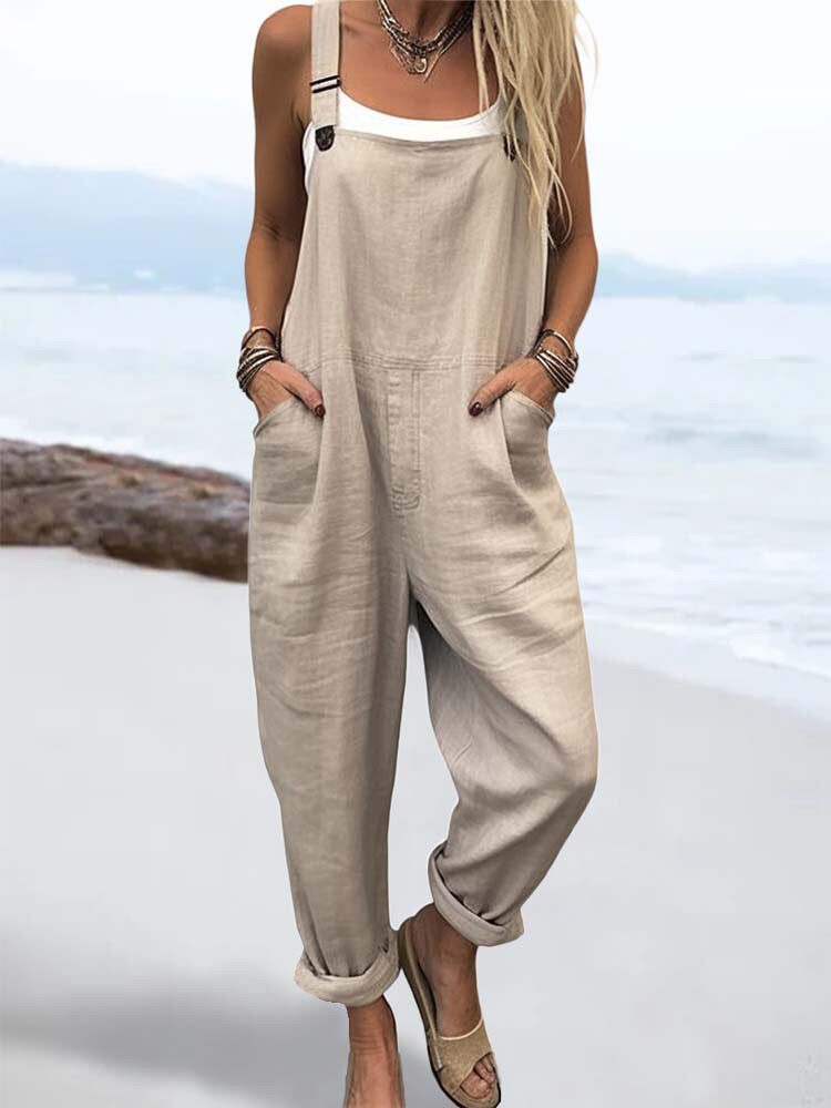 Mono casual liso con bolsillos