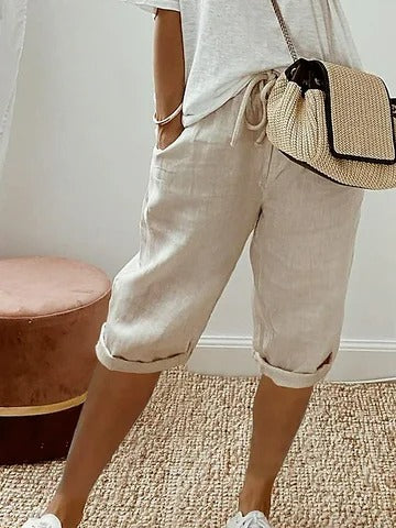Pantalón casual liso de algodón — foto 2
