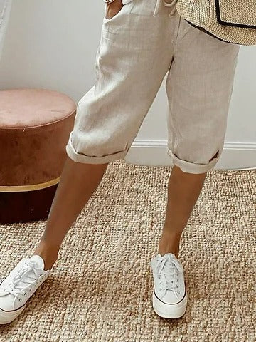 Pantalón casual liso de algodón — foto 3