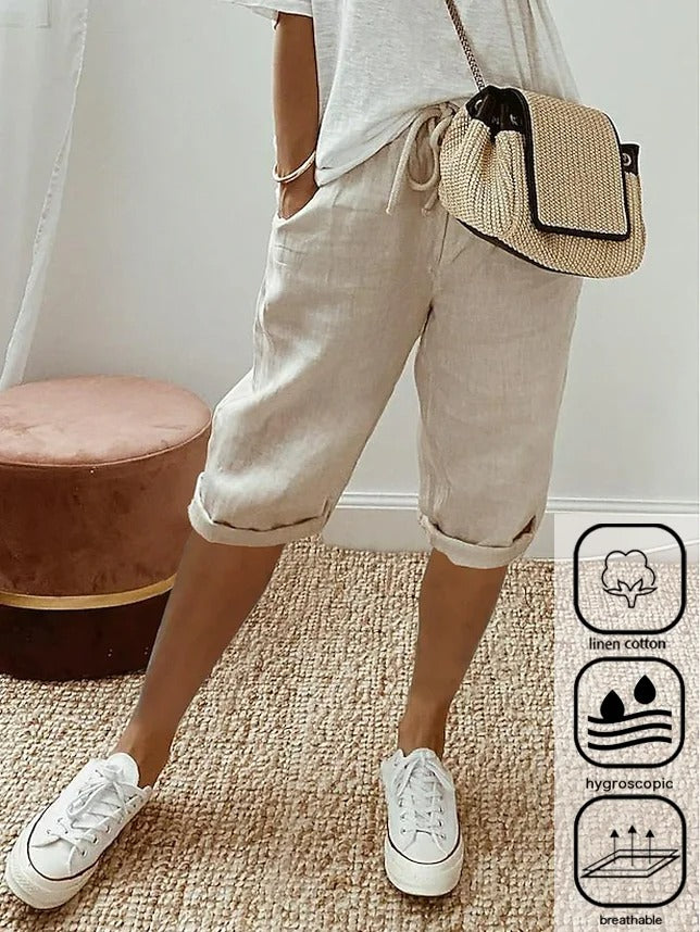 Pantalón casual liso de algodón