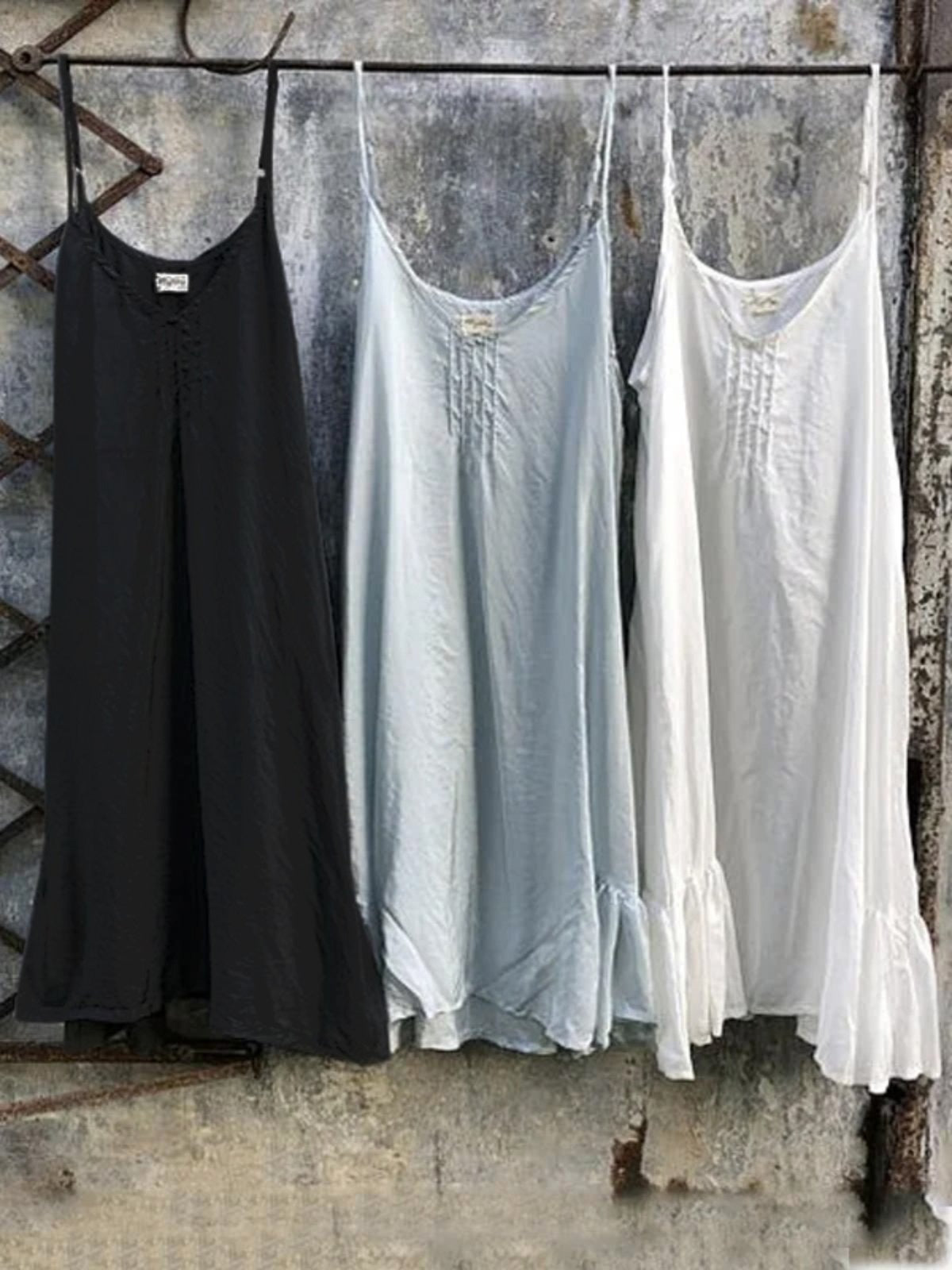 Vestido casual de algodón sin mangas