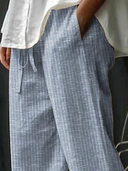 Pantalón casual holgado de rayas con bolsillos · Alba — foto 3