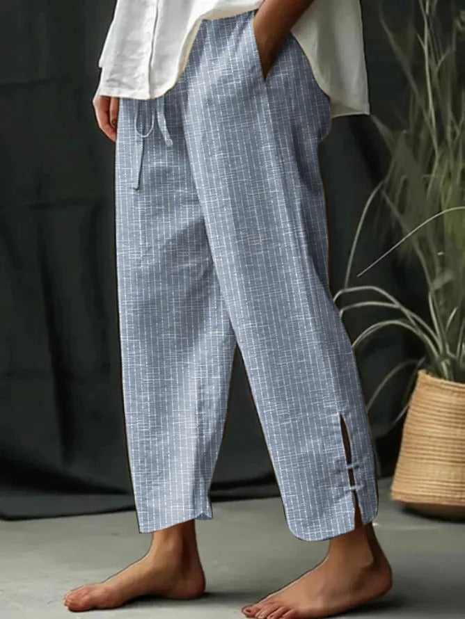 Pantalón casual holgado de rayas con bolsillos · Alba
