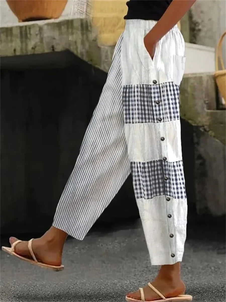 Pantalón de rayas con bolsillos