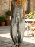 Mono vintage estampado sin mangas