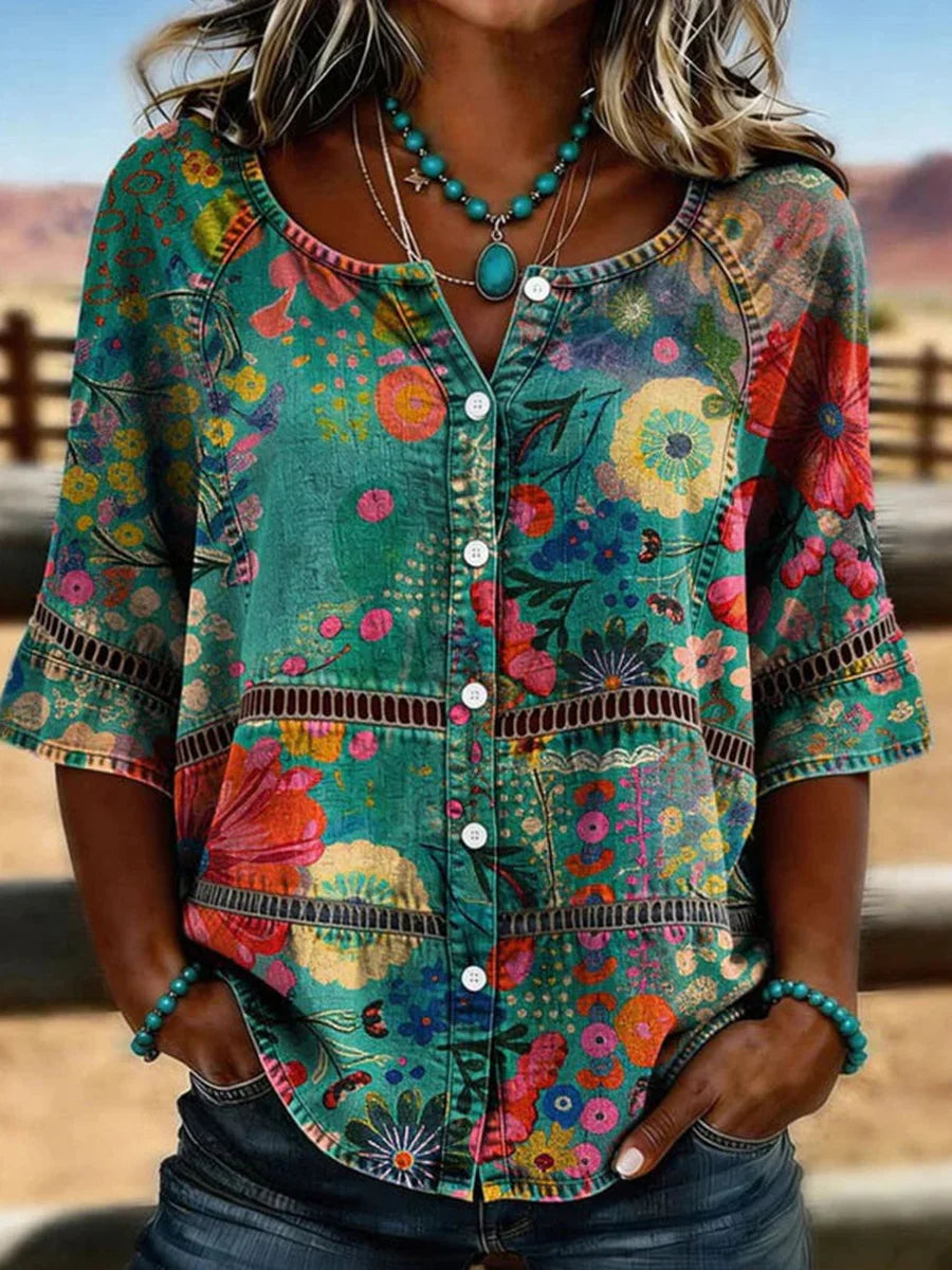 Blusa vintage de flores