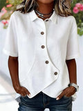 Blusa casual lisa con manga corta