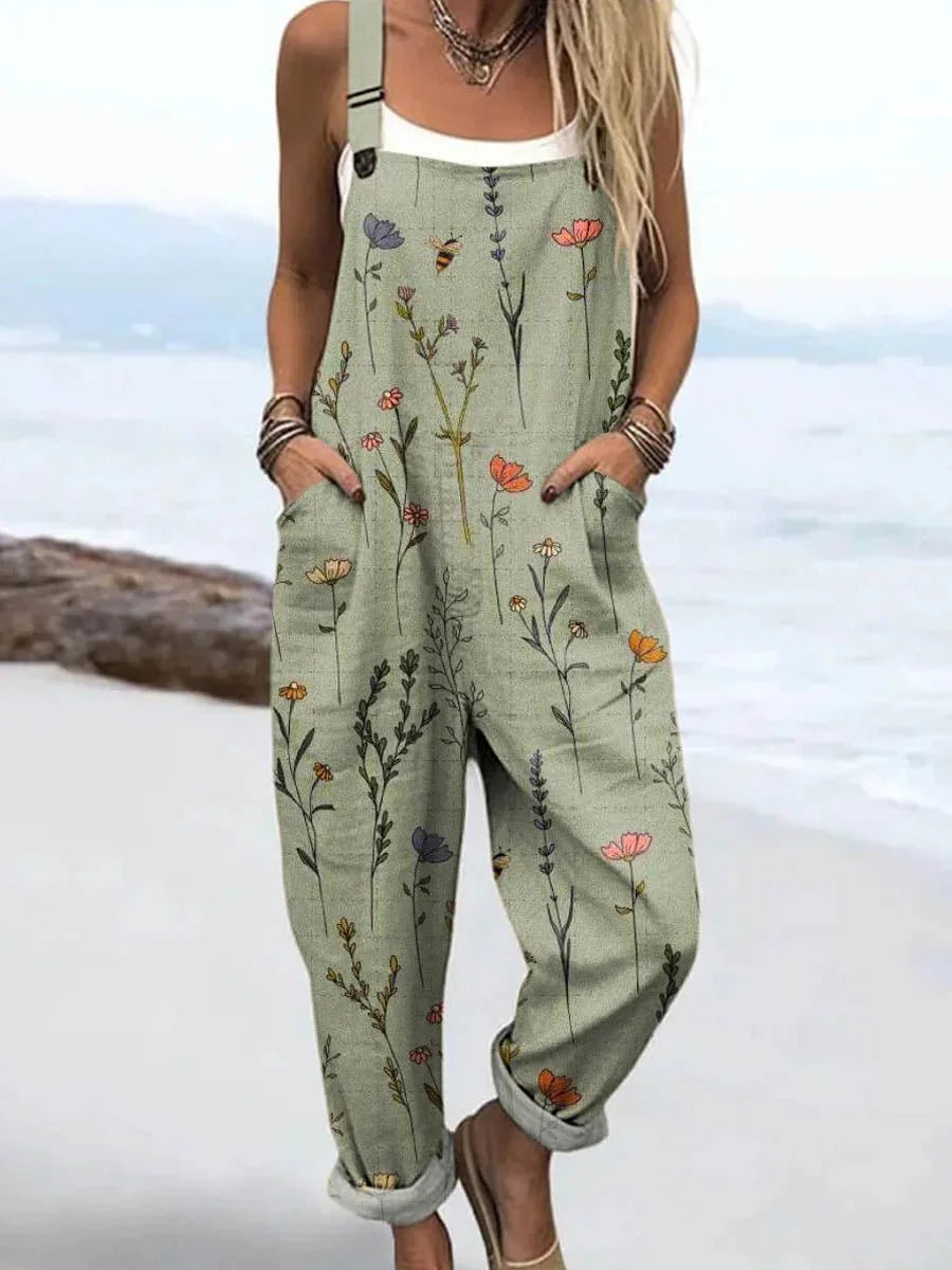 Mono vintage de pernera ancha de flores · Kenia