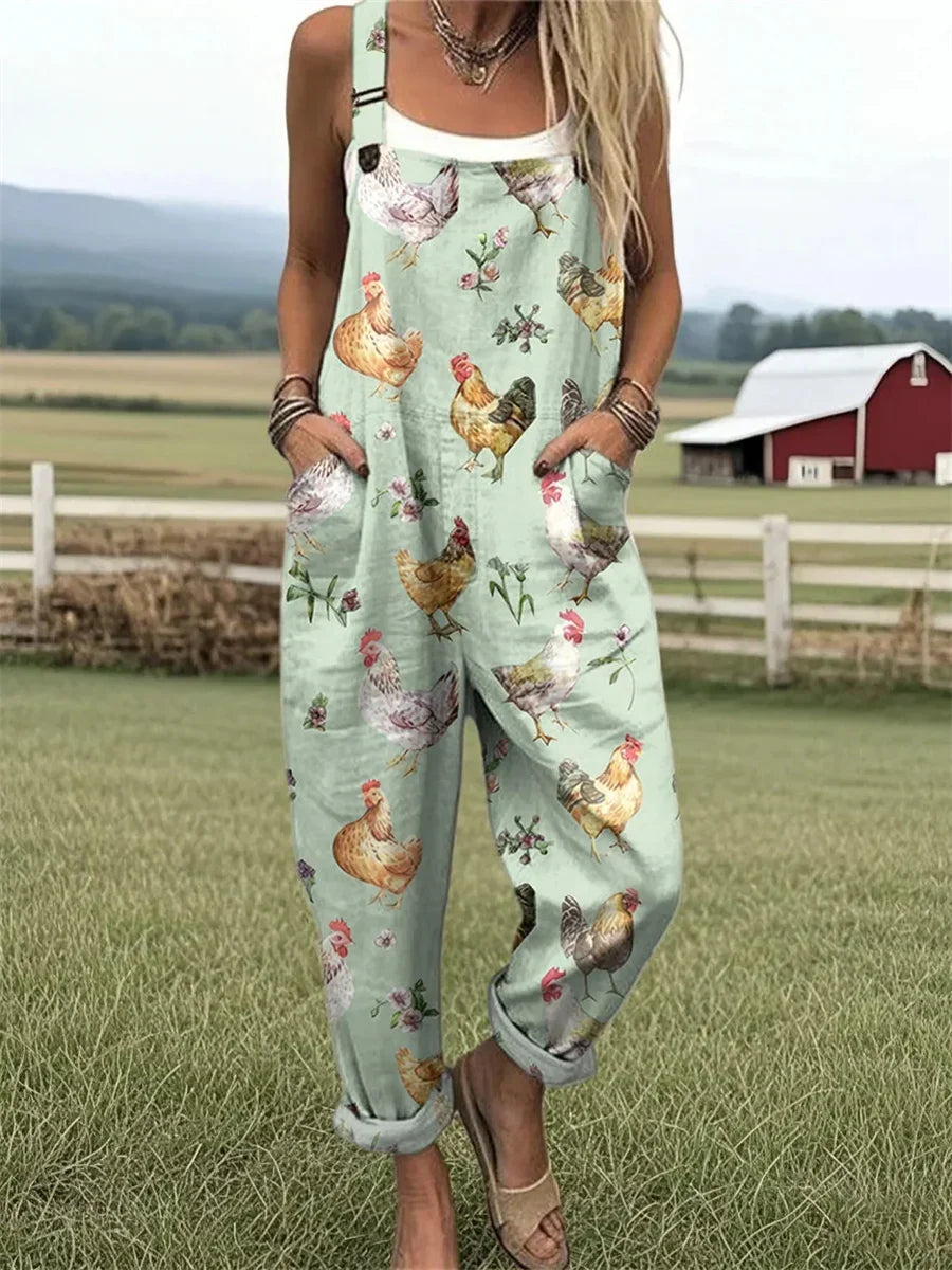 Mono casual de pernera ancha de flores