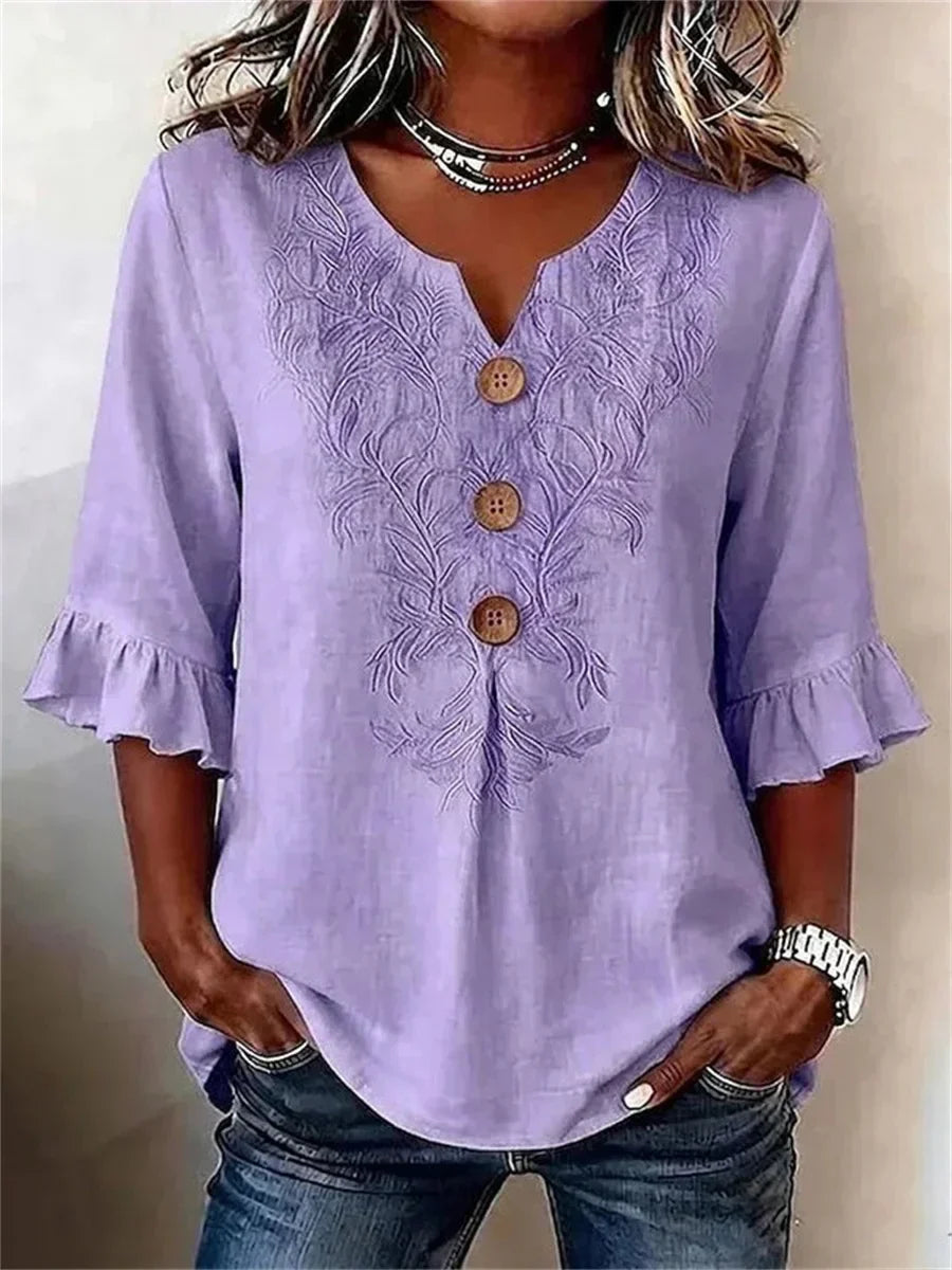 Blusa vintage de hojas