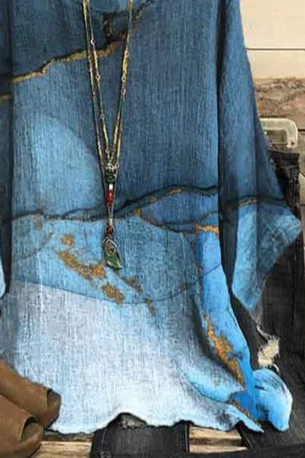 Blusa efecto mármol con cuello redondo — foto 2