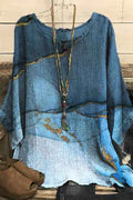 Blusa efecto mármol con cuello redondo