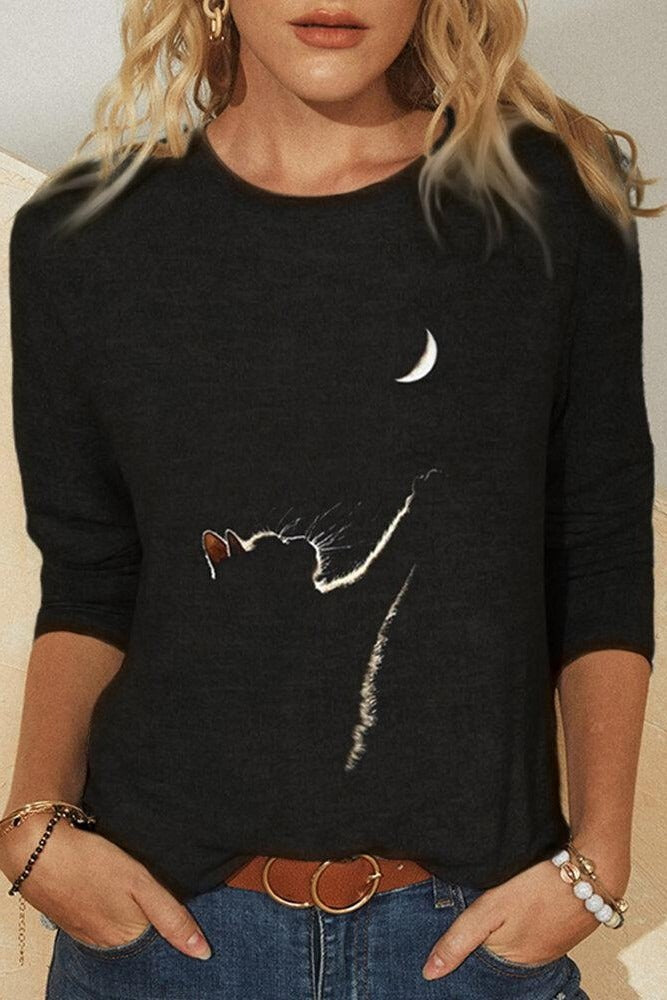 Sudadera de gatos con cuello redondo y manga larga · Lena — foto 2