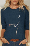 Sudadera de gatos con cuello redondo y manga larga · Lena
