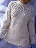 Jersey casual liso con cuello alto y manga larga