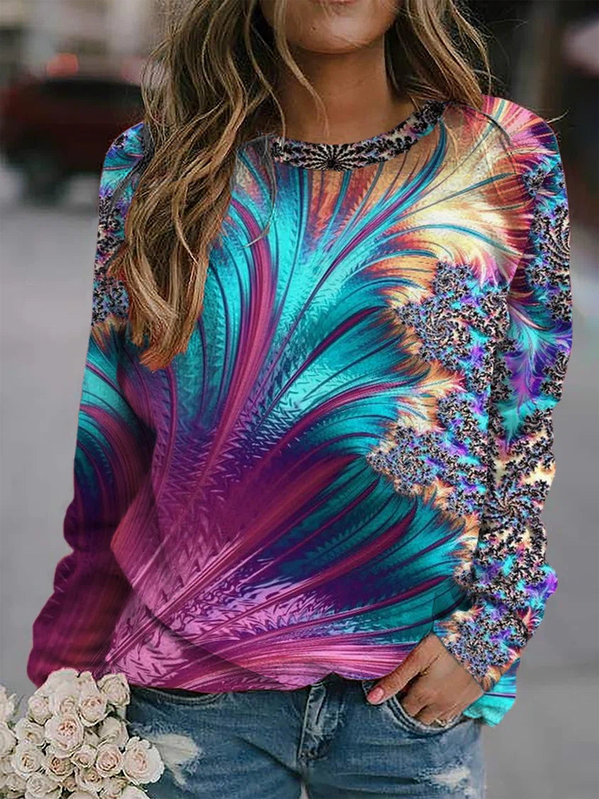 Sudadera estampada con cuello redondo y manga larga · Ur