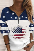 Sudadera estampada con manga larga y cremallera