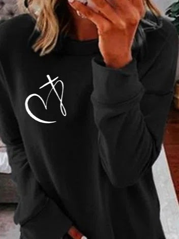 Sudadera casual con letras con cuello redondo y manga larga · Vera — foto 2
