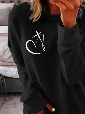 Sudadera casual con letras con cuello redondo y manga larga · Vera — foto 3