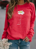 Sudadera de diario de flores con cuello redondo y manga larga